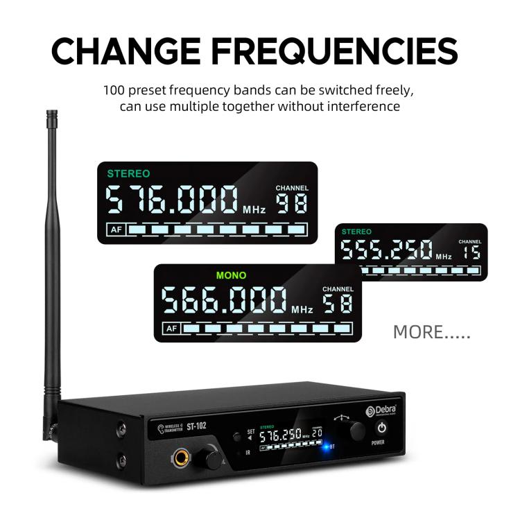 DEBRA ST-102 Professional Stage Wireless Audio Return Monitoring System with One Receivers, ST-102