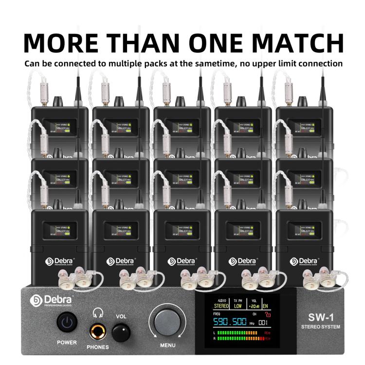 DEBRA SW-1 Professional Stage Wireless Stereo Monitor System with One Receivers, SW-1
