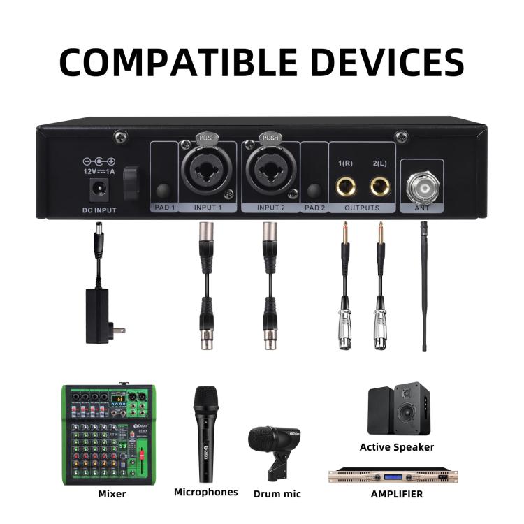 DEBRA SW-1 Professional Stage Wireless Stereo Monitor System with One Receivers, SW-1
