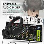 DEBRA V8 8-Channels Audio Mixer Live Recording Reverb, V8, 8V4