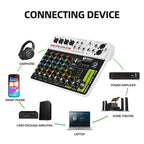DEBRA V8 8-Channels Audio Mixer Live Recording Reverb, V8, 8V4