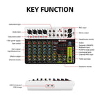 DEBRA V8 8-Channels Audio Mixer Live Recording Reverb, V8, 8V4
