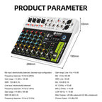 DEBRA V8 8-Channels Audio Mixer Live Recording Reverb, V8, 8V4