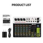 DEBRA V8 8-Channels Audio Mixer Live Recording Reverb, V8, 8V4