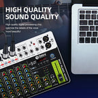 DEBRA V8 8-Channels Audio Mixer Live Recording Reverb, V8, 8V4
