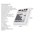 DEBRA PRMX-6 4-Channels Audio Mixer DSP Reverb for Live Recording, PRMX-6