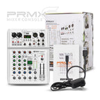 DEBRA PRMX-6 4-Channels Audio Mixer DSP Reverb for Live Recording, PRMX-6