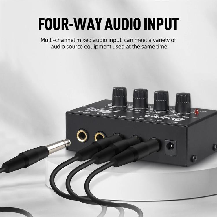 DEBRA M094 4-Channels Audio Mixer Musical Instrument Live Streaming Reverb, US Plug, EU Plug, AU Plug, UK Plug