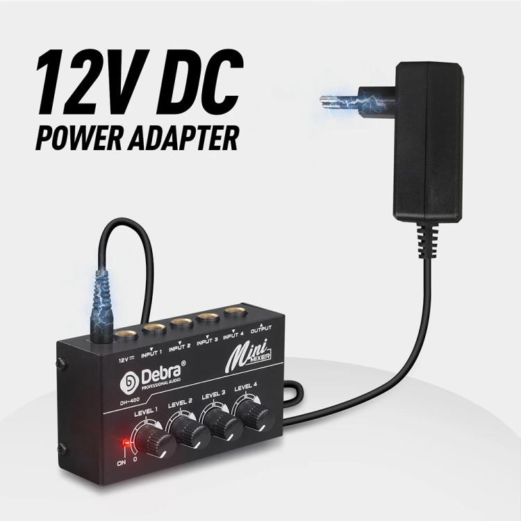 DEBRA M094 4-Channels Audio Mixer Musical Instrument Live Streaming Reverb, US Plug, EU Plug, AU Plug, UK Plug