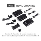 DEBRA DV-02 Wireless Lavalier Microphone TX & 2RX Outdoor Interview Live Broadcast, DV-02