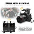 DEBRA DV-02 Wireless Lavalier Microphone TX & 2RX Outdoor Interview Live Broadcast, DV-02