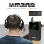 DEBRA DV-02 Wireless Lavalier Microphone TX & 2RX Outdoor Interview Live Broadcast, DV-02