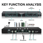 DEBRA R404 UHF Wireless Microphone 4-in-1 Professional Stage Performance Conference Handheld Mic, R404