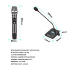 DEBRA R404 UHF Wireless Microphone 4-in-1 Professional Stage Performance Conference Handheld Mic, R404