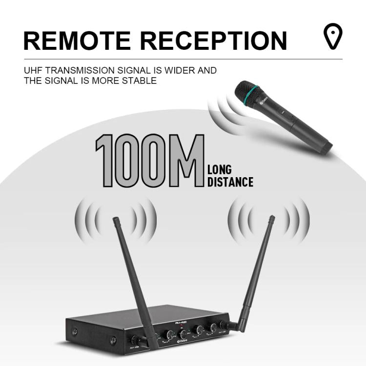 DEBRA AU-400 UHF Wireless Microphone System 4-in-1 for Performance Conference KTV, 4 Handheld Mic, 2 Handheld +2 Bodypack, 4 Bodypack Mic