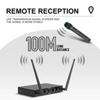 DEBRA AU-400 UHF Wireless Microphone System 4-in-1 for Performance Conference KTV, 4 Handheld Mic, 2 Handheld +2 Bodypack, 4 Bodypack Mic