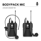 DEBRA AU-400 UHF Wireless Microphone System 4-in-1 for Performance Conference KTV, 4 Handheld Mic, 2 Handheld +2 Bodypack, 4 Bodypack Mic