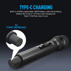 DEBRA UX-400 UHF Wireless Rechargeable Microphone System 4-in-1, UX-400