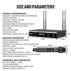 DEBRA UX-400 UHF Wireless Rechargeable Microphone System 4-in-1, UX-400