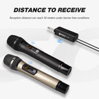DEBRA A-25 UHF Wireless Rechargeable Microphone System for Stage KTV, One Mic, Two Mic