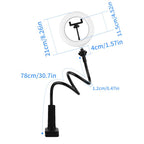 8 inch Striped Selfie Live Streaming Photography Lazy Stand LED Ring Fill Light Set, 8 inch