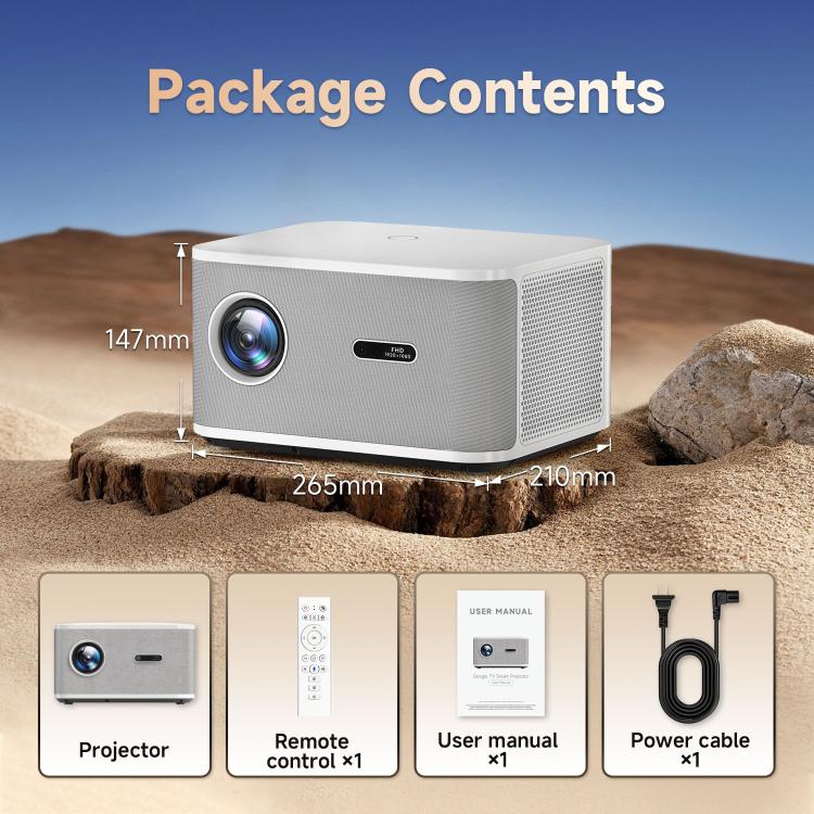 WOWOTO WWT-BL06E Android 9.0 4.45 inch LCD Display 1920x1080P 1000ANSI Smart Projector, WWT-BL06E