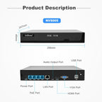 SriHome NVS005-POE065 5MP HD 4-CH POE Camera Network Video Recorder Kit, 5MP 4-CH