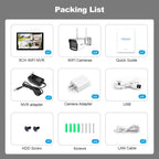 SriHome NVS010-IPC065 5MP HD 4-CH WiFi Camera Kit with 10.1 inch Touch Screen Monitor, EU Plug, US Plug, UK Plug, AU Plug