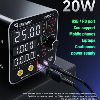 Mechanic DP3010 30V / 10A High Power Wide Voltage Mini Multi-functional Power Supply, EU Plug