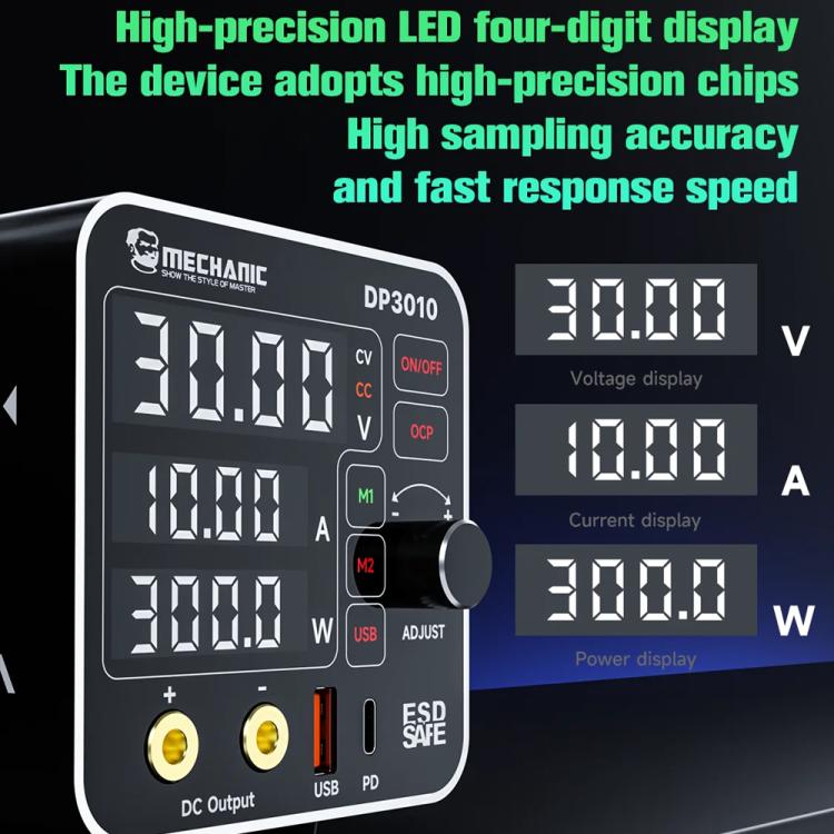 Mechanic DP3010 30V / 10A High Power Wide Voltage Mini Multi-functional Power Supply, EU Plug