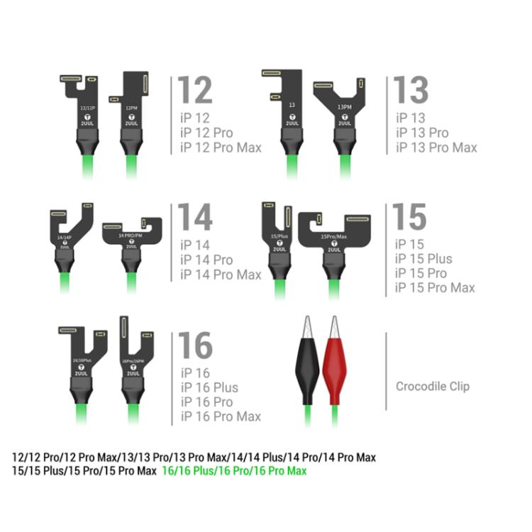 2UUL PW09 Power One Power Supply Test Cable for iPhone 12-16 Pro Max, 2UUL PW09