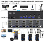 KCEVE KC-KVM403DH 4 IN 1 OUT DP/HD USB 3.0 4K 144Hz KVM Switch, EU Plug, US Plug, UK Plug, AU Plug