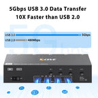 KCEVE KC-KVM403DH 4 IN 1 OUT DP/HD USB 3.0 4K 144Hz KVM Switch, EU Plug, US Plug, UK Plug, AU Plug