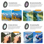 For Insta360 GO Ultra JSR LH Series Lens Filter, UV, CPL, ND8, ND16, ND32, ND64, ND8PL, ND16PL, ND32PL, ND64PL, NIGHT, STAR, Streak Drawing Blue, Streak Drawing Gold, 3 in 1 ND8/16/32, 4 in 1 CPL ND8/16/32, 4 in 1 ND8/16/32/64, 4 in 1 ND8-64PL         ...