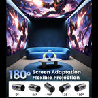 Q8 1080P 180ANSI LCD Display Smart Projector, 1GB+8GB Electric Focus, 1GB+8GB Auto Focus