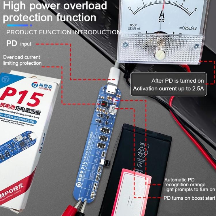 JTX P15 Disassembly-Free Battery Charging Activation Board with PD Charging for iPhone 6-16 Pro Max, JTX P15
