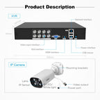 SriHome NVS008-AHD006 2MP HD 8-CH XVR NVR Camera Network Video Recorder Kit, NVS008-AHD006 8-CH