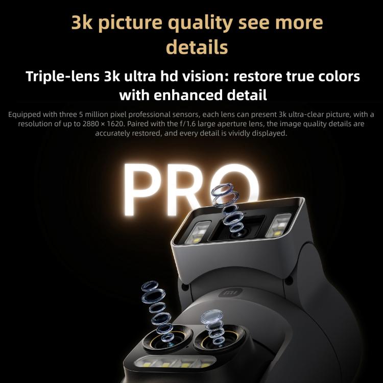 Original Xiaomi Outdoor Camera 4 Pro 3 Lens 9X Zoom 5MP Full Color Night Vision Sound Light Warning Security Camera, Original Xiaomi Outdoor Camera 4 Pro
