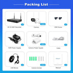 SriHome NVS001-IPC037 2MP HD 4-CH NVR WiFi IP Camera Kit, EU Plug, US Plug, UK Plug, AU Plug