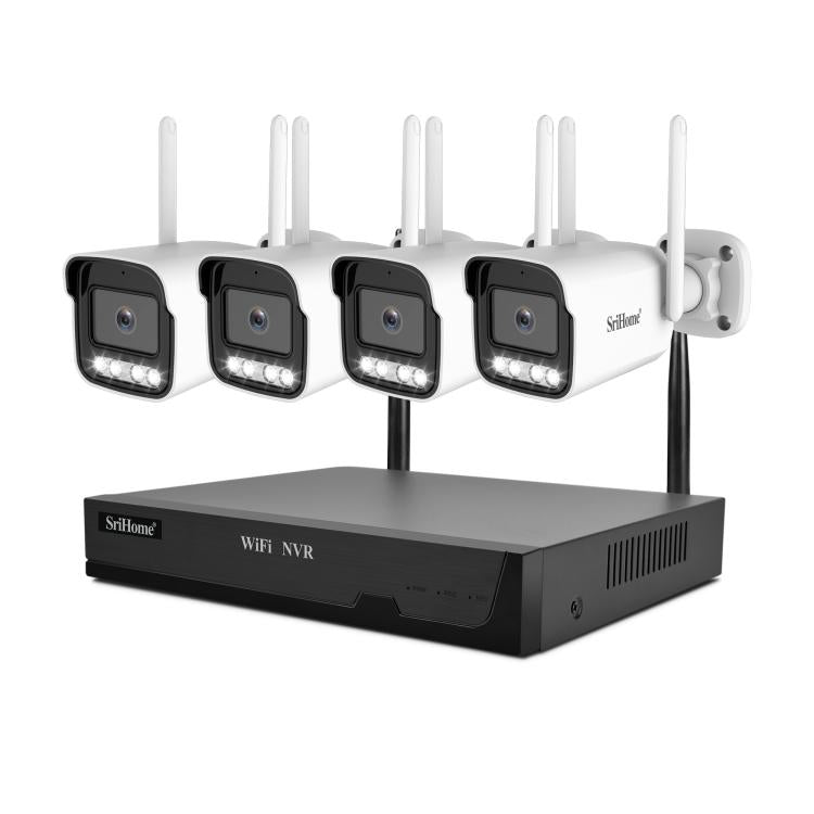 SriHome NVS001-IPC065 5MP 4-CH NVR WiFi IP Camera Kit, EU Plug, US Plug, UK Plug, AU Plug