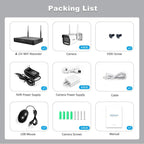 SriHome NVS001-IPC065 5MP 4-CH NVR WiFi IP Camera Kit, EU Plug, US Plug, UK Plug, AU Plug