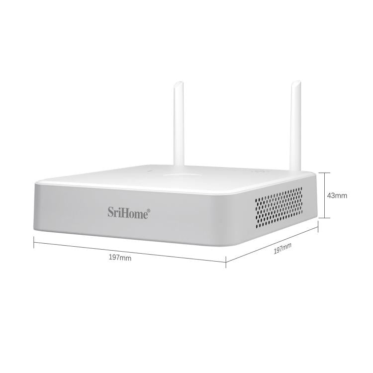 SriHome NVS009-IPC037 5MP 4-CH NVR WiFi IP Camera Kit, EU Plug, US Plug, UK Plug, AU Plug