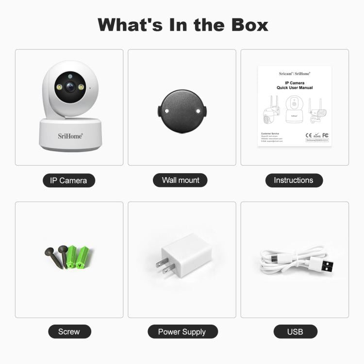 SriHome SH064 8MP HD Two-way Video Mini Camera Supports Night Vision, SH064