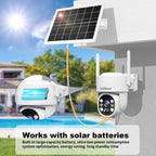 SriHome DH005 4MP 2K Low Power Consumption Wireless Security Camera System with Solar Panel, DH005