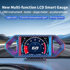 P26 Car HUD Head-Up Display Multi-function LCD OBD Smart Gauge Slope Meter Accelerometer, P26