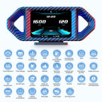 P26 Car HUD Head-Up Display Multi-function LCD OBD Smart Gauge Slope Meter Accelerometer, P26