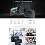 FEELWORLD T7 Pro 7-inch 2000nit Camera Field Video Monitor Aluminium Housing 4K 1920 x 1200 HDMI-compatible IPS Screen, T7 Pro