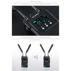FEELWORLD WT1H 4K Wireless Video Transmission System Dual HDMI-compatible Full Duplex Intercom Live Streaming, WT1H