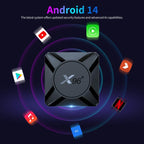X96 M300 Android 14 Smart TV Box with Remote Control, Amlogic S905X5M Quad-Core, 4GB+32GB