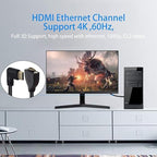 4K 60HZ 2.0 Version HDMI Male to Female Fixed Extension Cable with Screw Holes, 0.2m